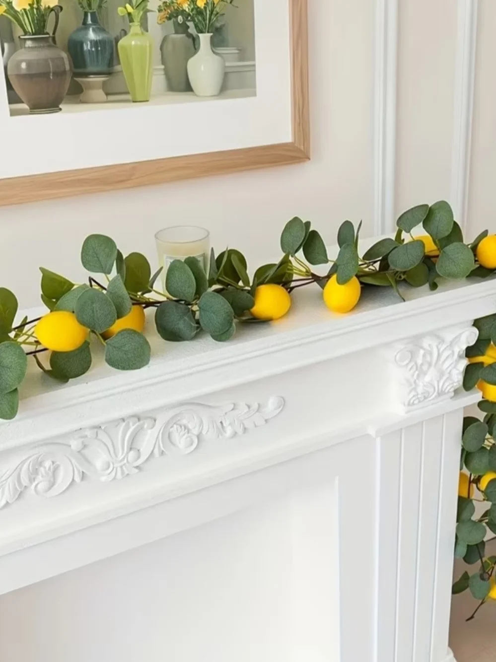 Yellow Lemon & Eucalyptus Garland - Home Holiday Décor